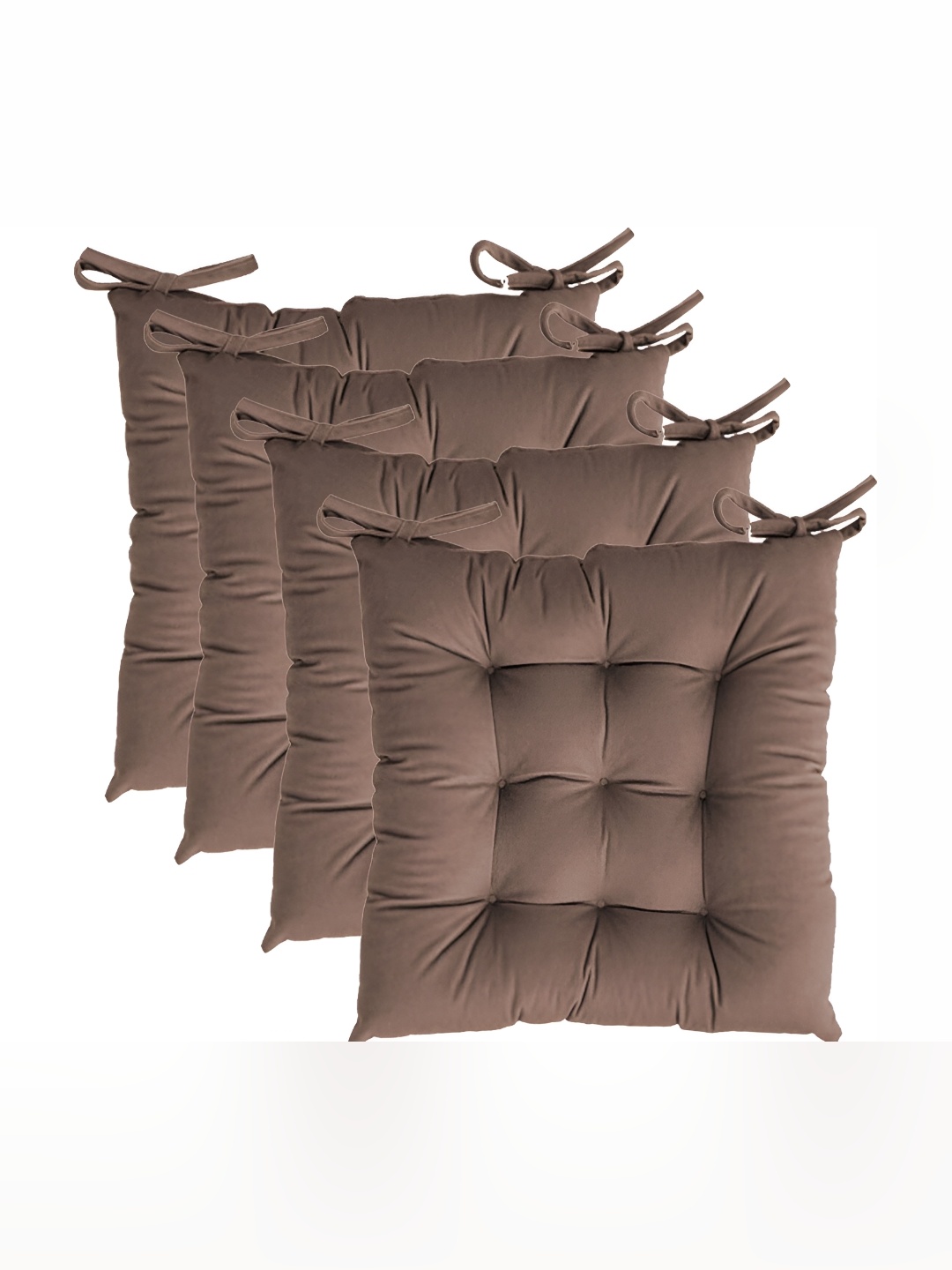 

Texlux Brown 4 Pieces Quilted Chair Pads