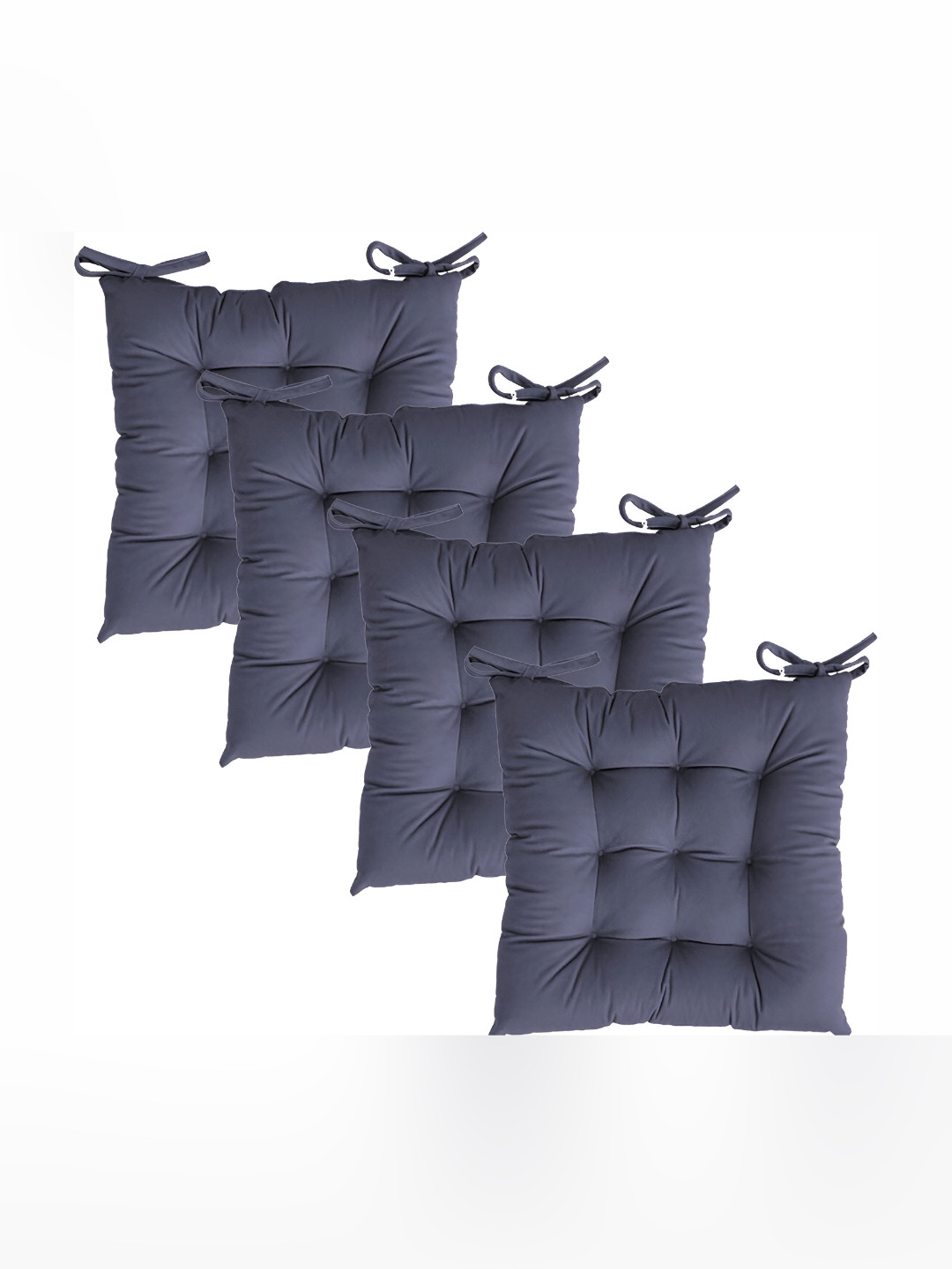 

Texlux Grey 4 Pieces Quilted Chair Pads