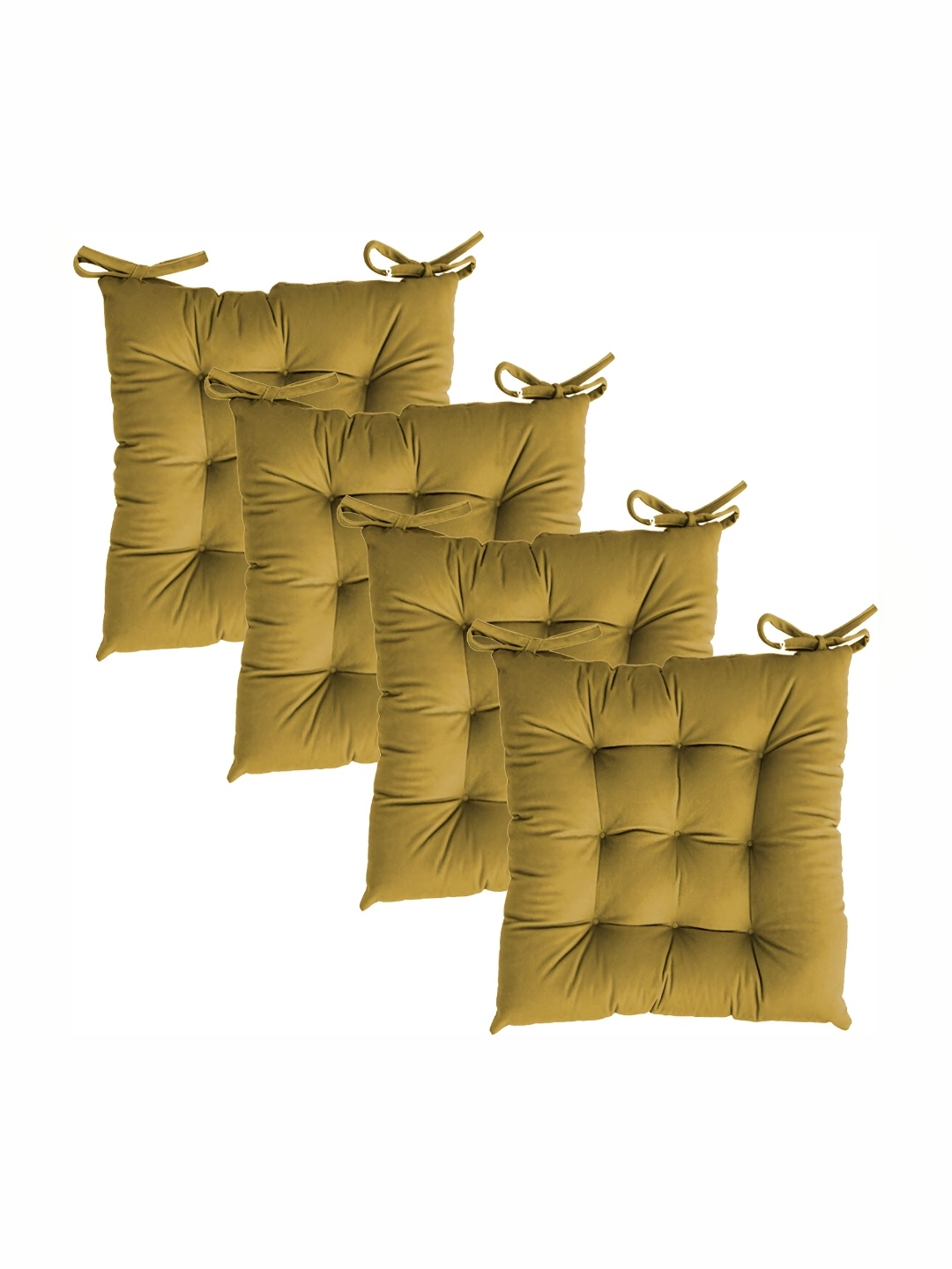 

Texlux Green 4 Pieces Quilted Chair Pads, Olive