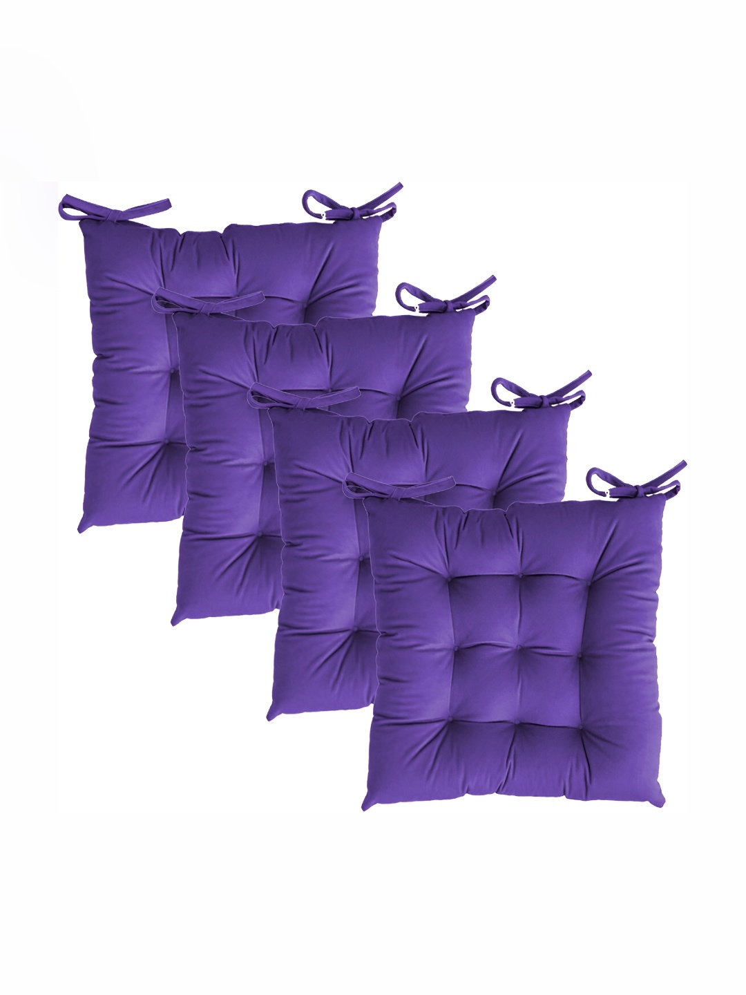 

Texlux Purple 4 Pieces Quilted Chair Pads