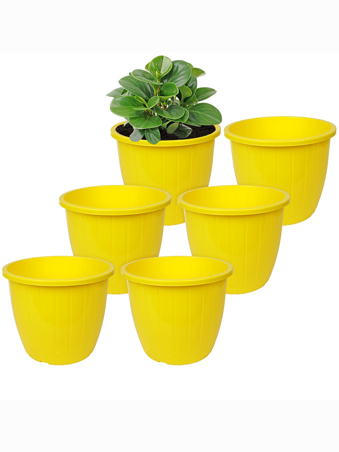 

Kuber Industries Yellow Textured Planter