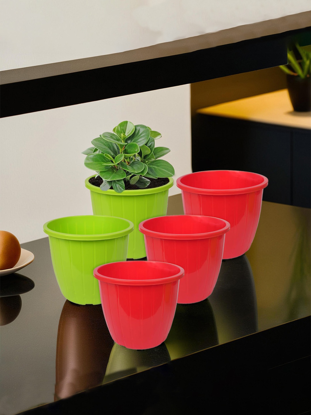 

Kuber Industries Pack of 5 Flower Planter Pots for Garden & Balcony, Multi