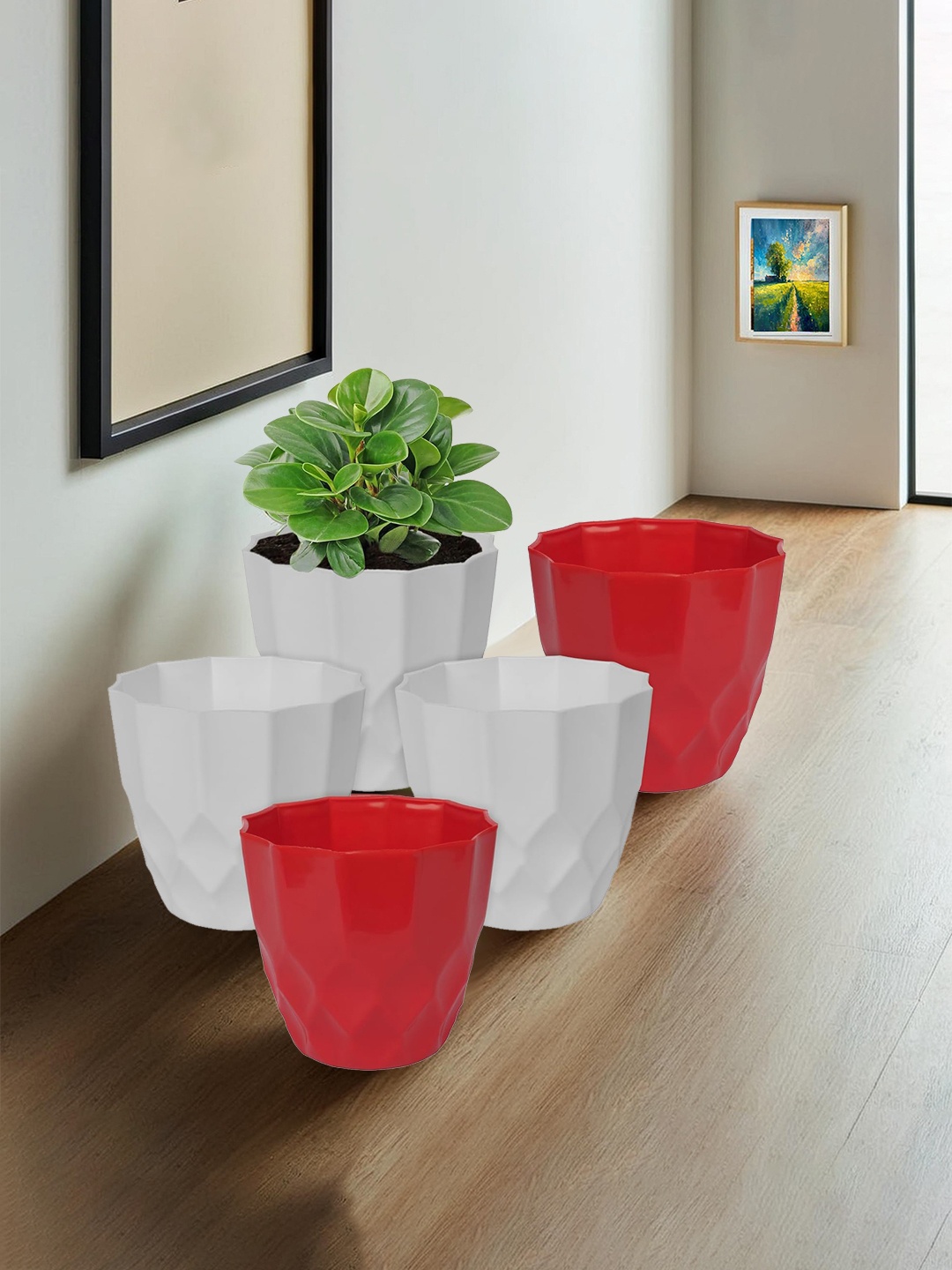 

Kuber Industries Pack of 5 Flower Planter Pots for Garden & Balcony, Multi