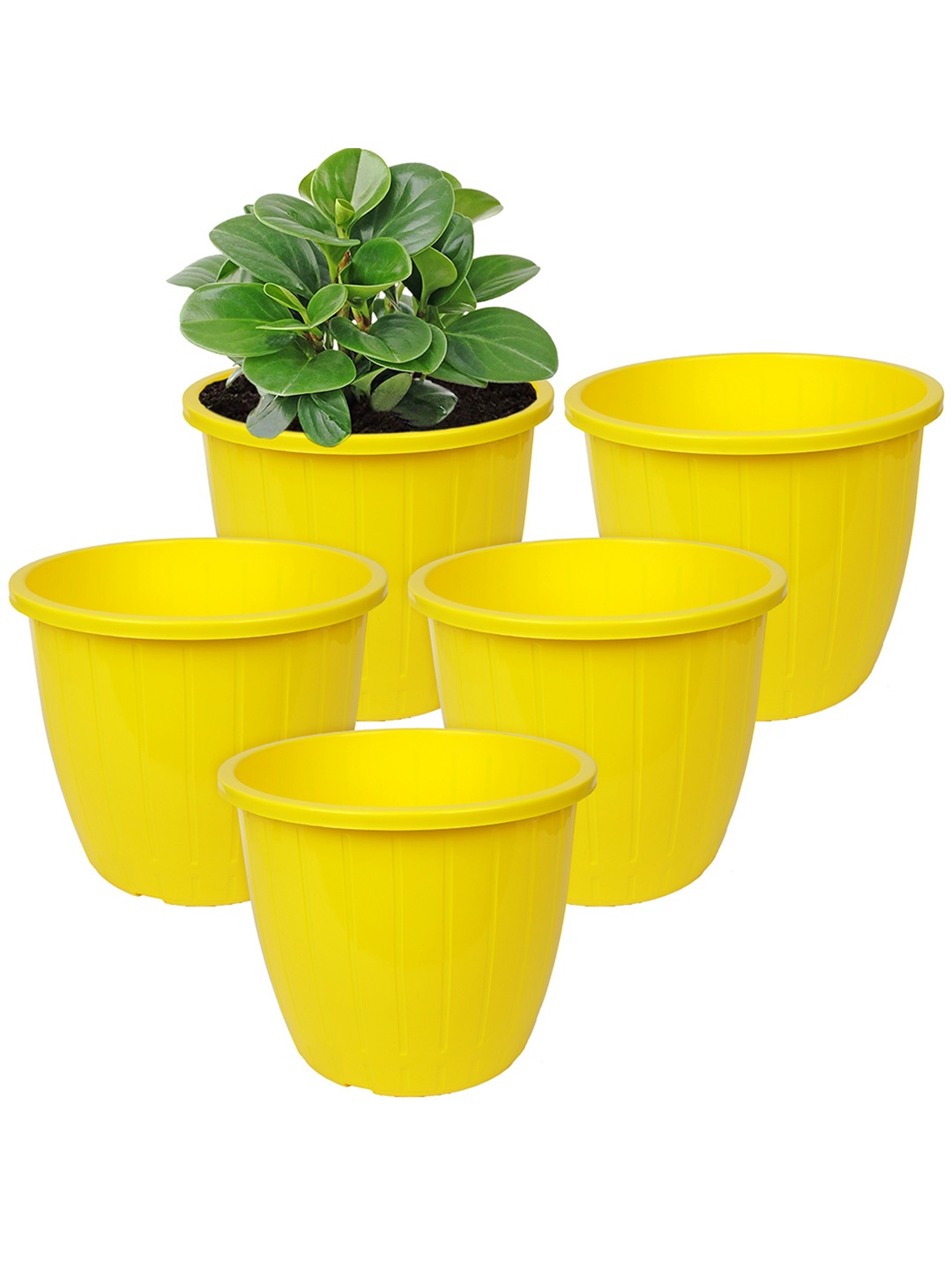

Kuber Industries Yellow Textured Planter