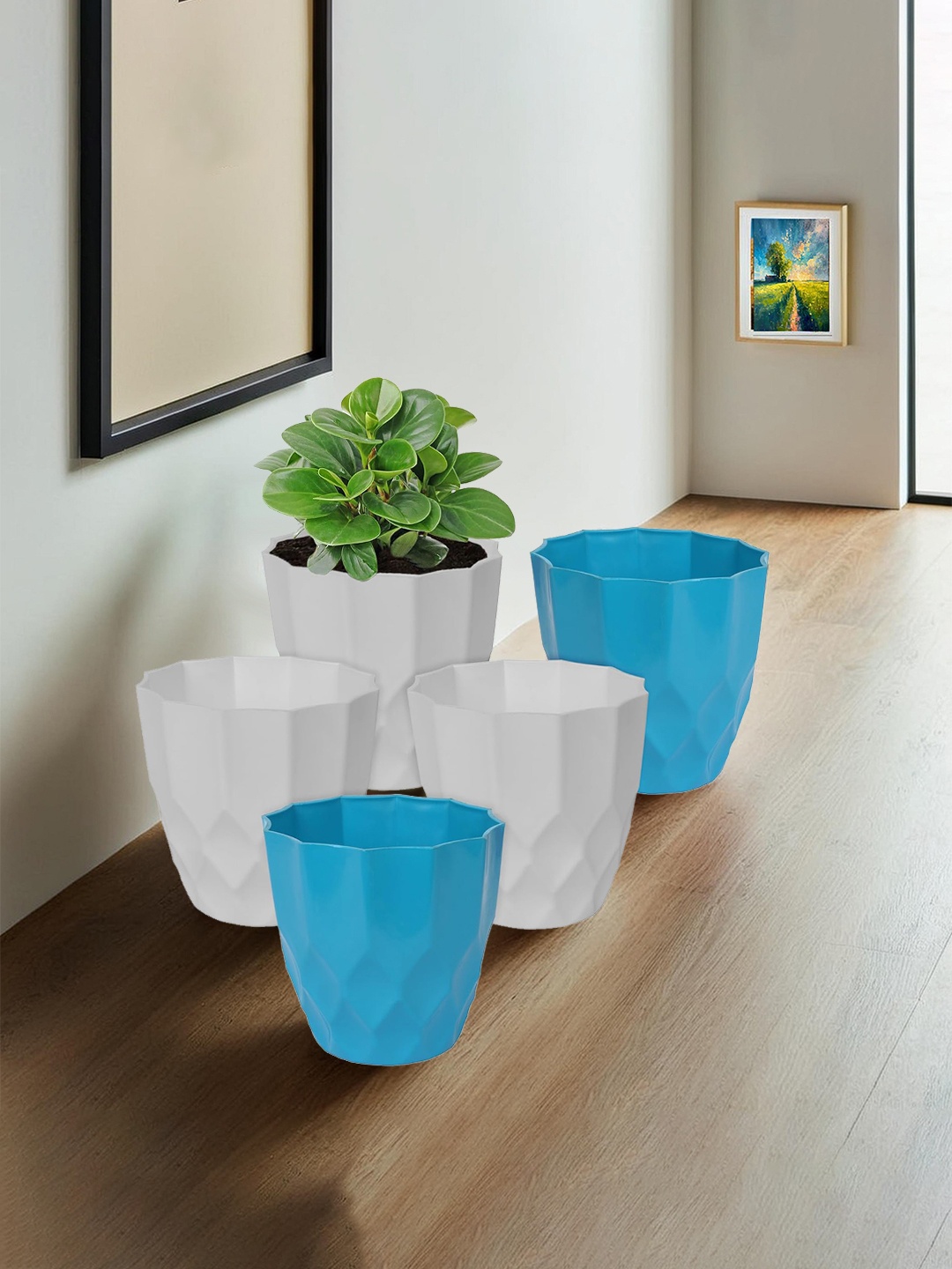 

Kuber Industries Pack of 5 Flower Planter Pots for Garden & Balcony, Multi