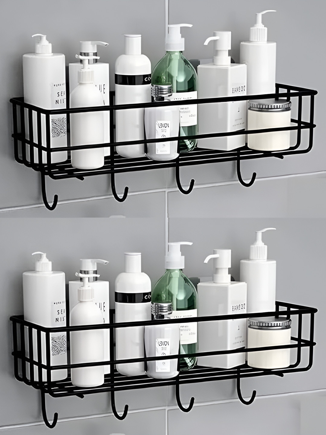 

Well Set Black 2 Pieces Iron Bathroom Caddy