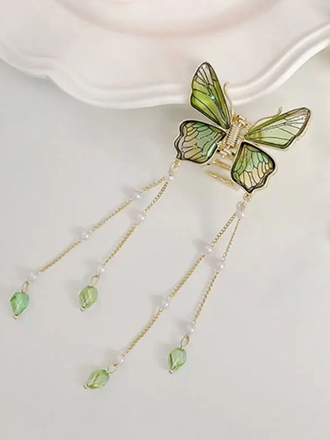 

Krelin Butterfly Embellished Tassel Claw Clip, Gold
