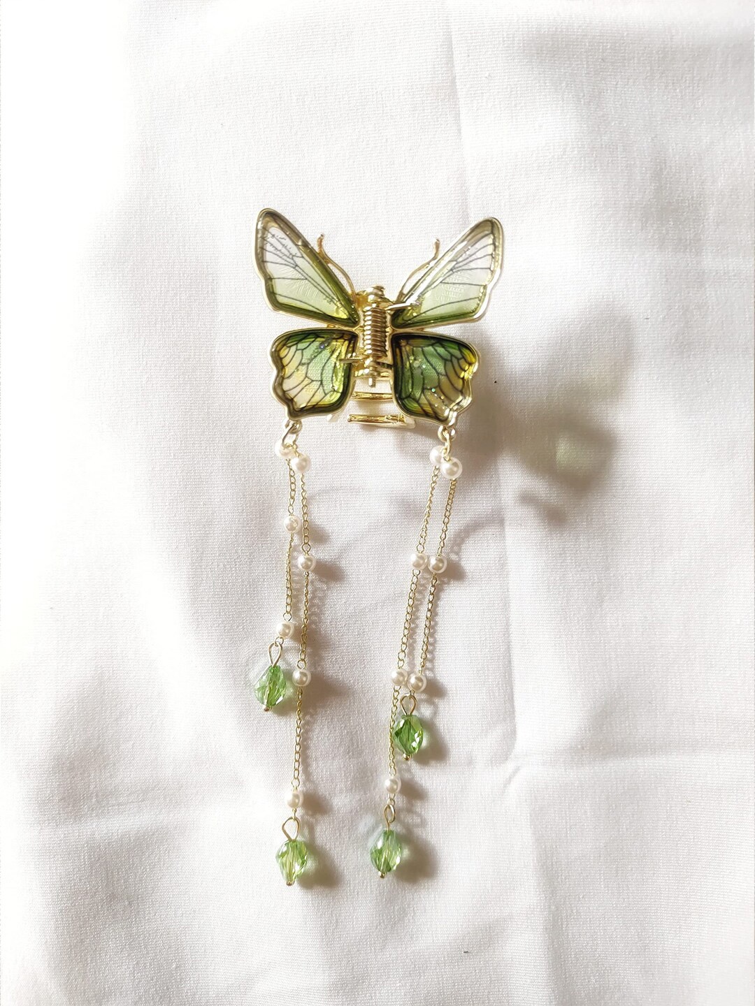 

Krelin Butterfly Embellished Tassel Claw Clip, Gold