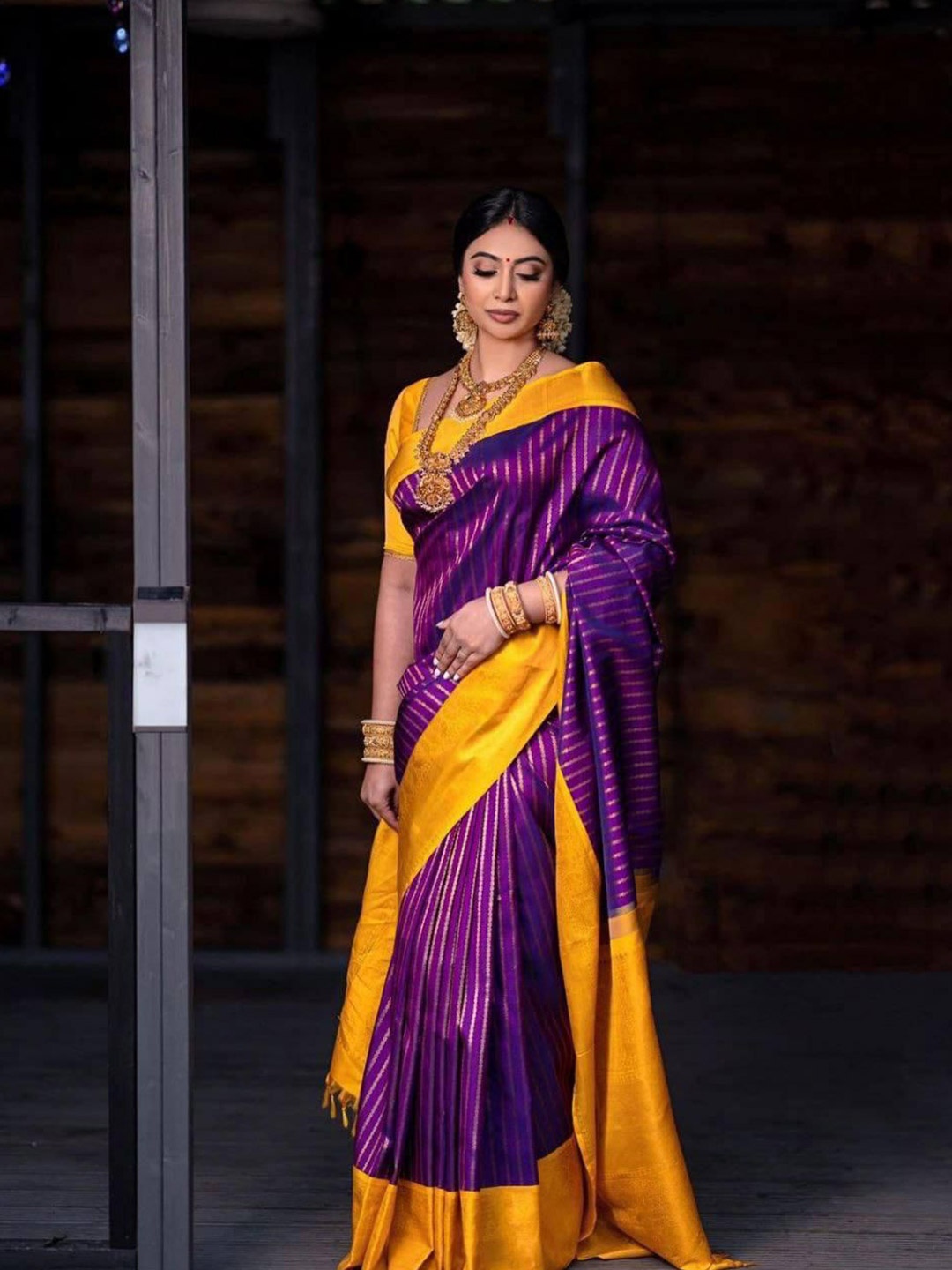 

VEERAX Pure Silk Designer Kota Saree, Purple