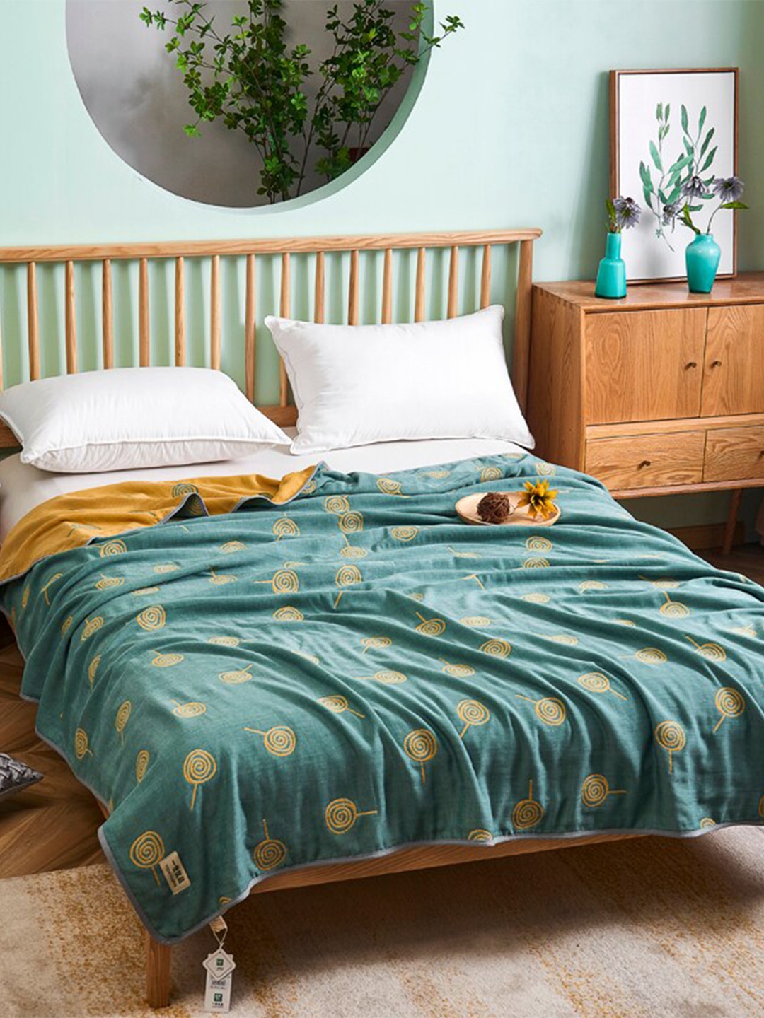 

JC HOME Green AC Room Single Bed Quilt