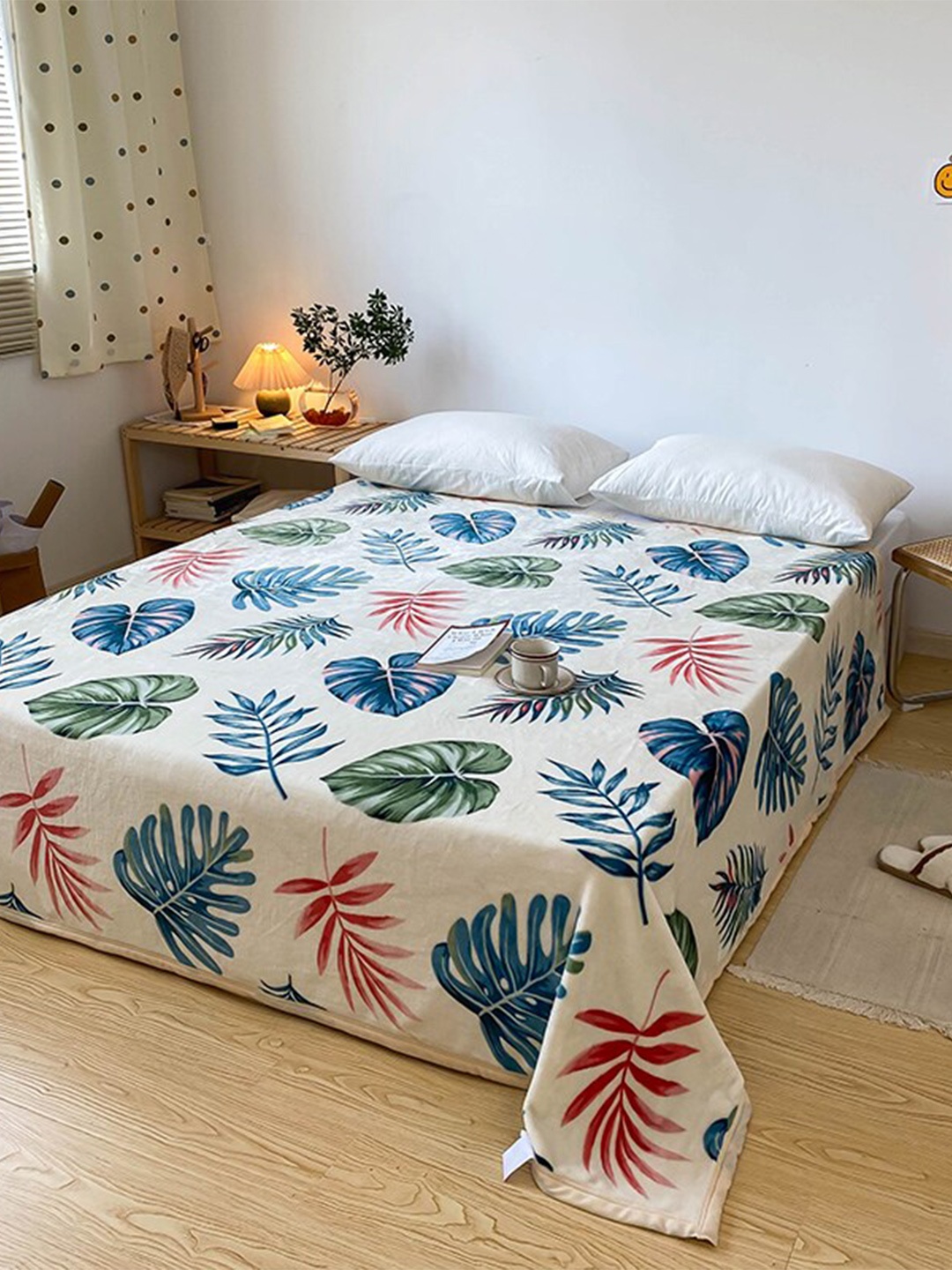 

JC Collection Multicoloured AC Room Single Bed Blanket, Cream