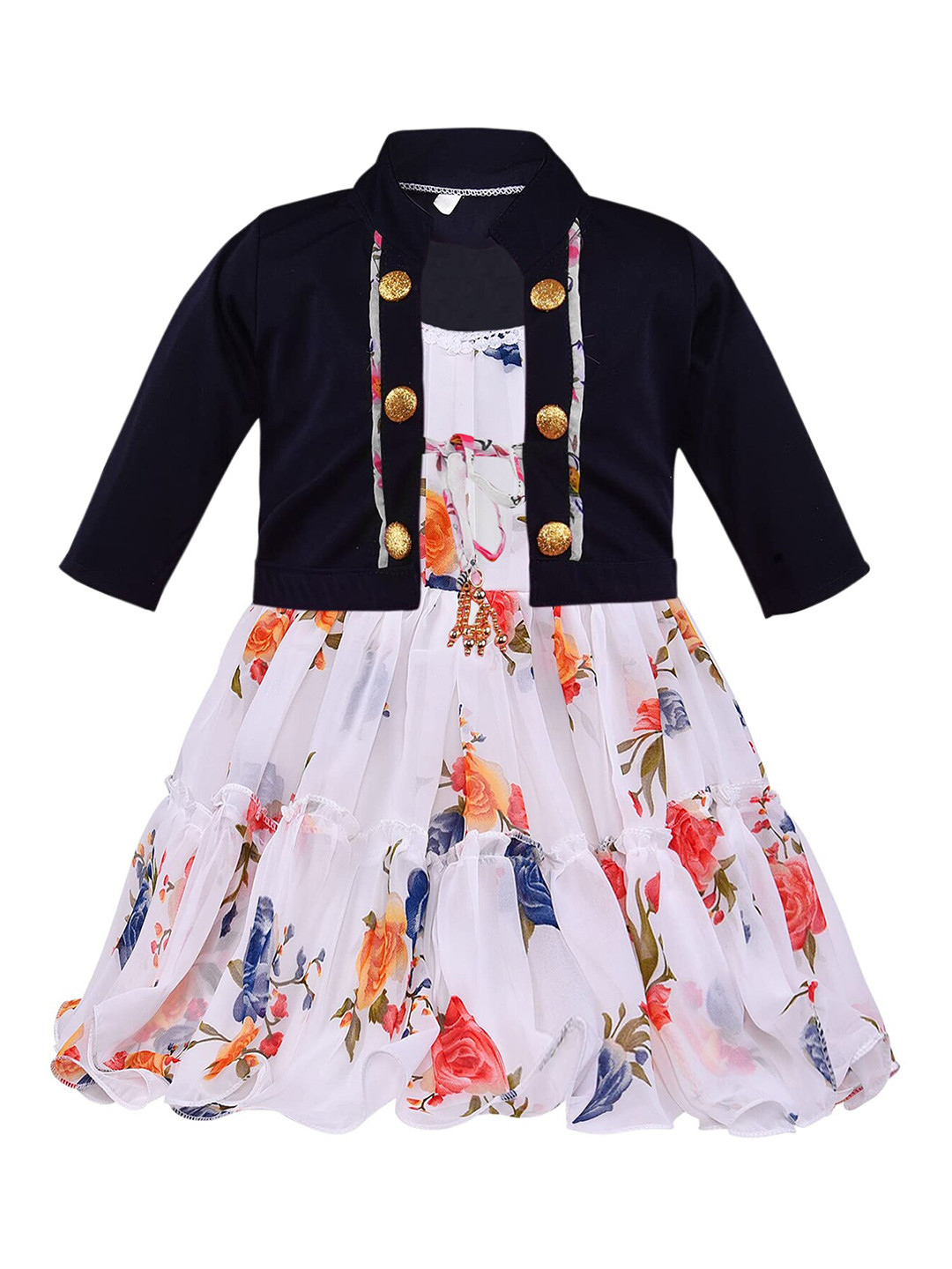 

Wish Karo Girls Floral Printed Fit and Flare Dress, Lavender