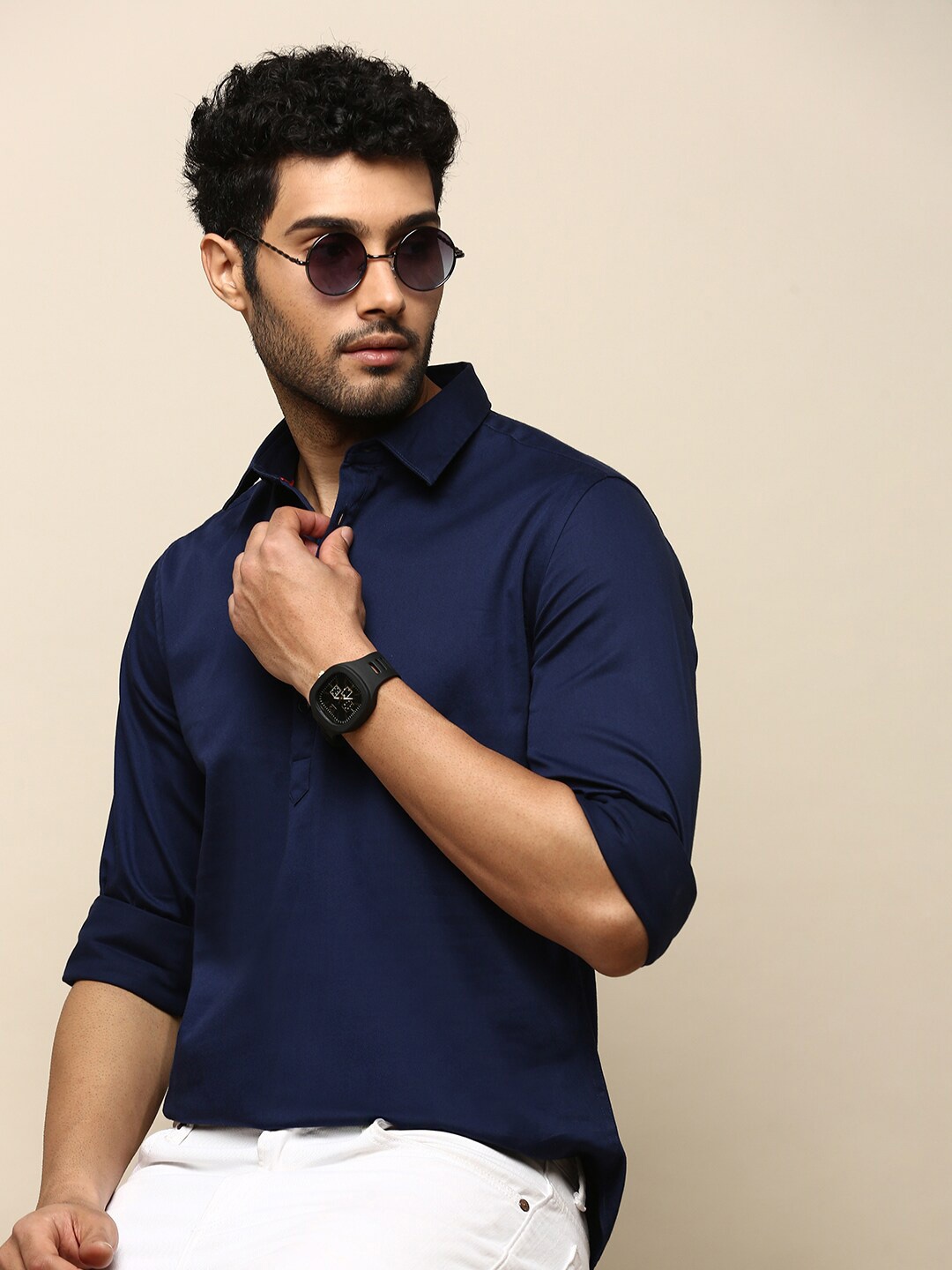 

INVICTUS Sport Slim Fit Cotton Casual Shirt, Navy blue