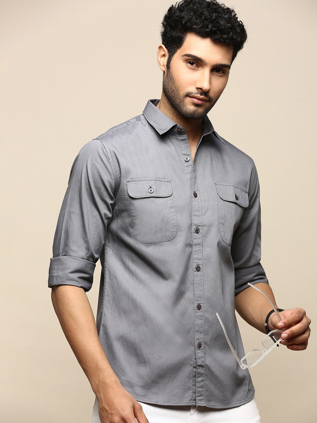 

INVICTUS Sport Slim Fit Cotton Casual Shirt, Grey