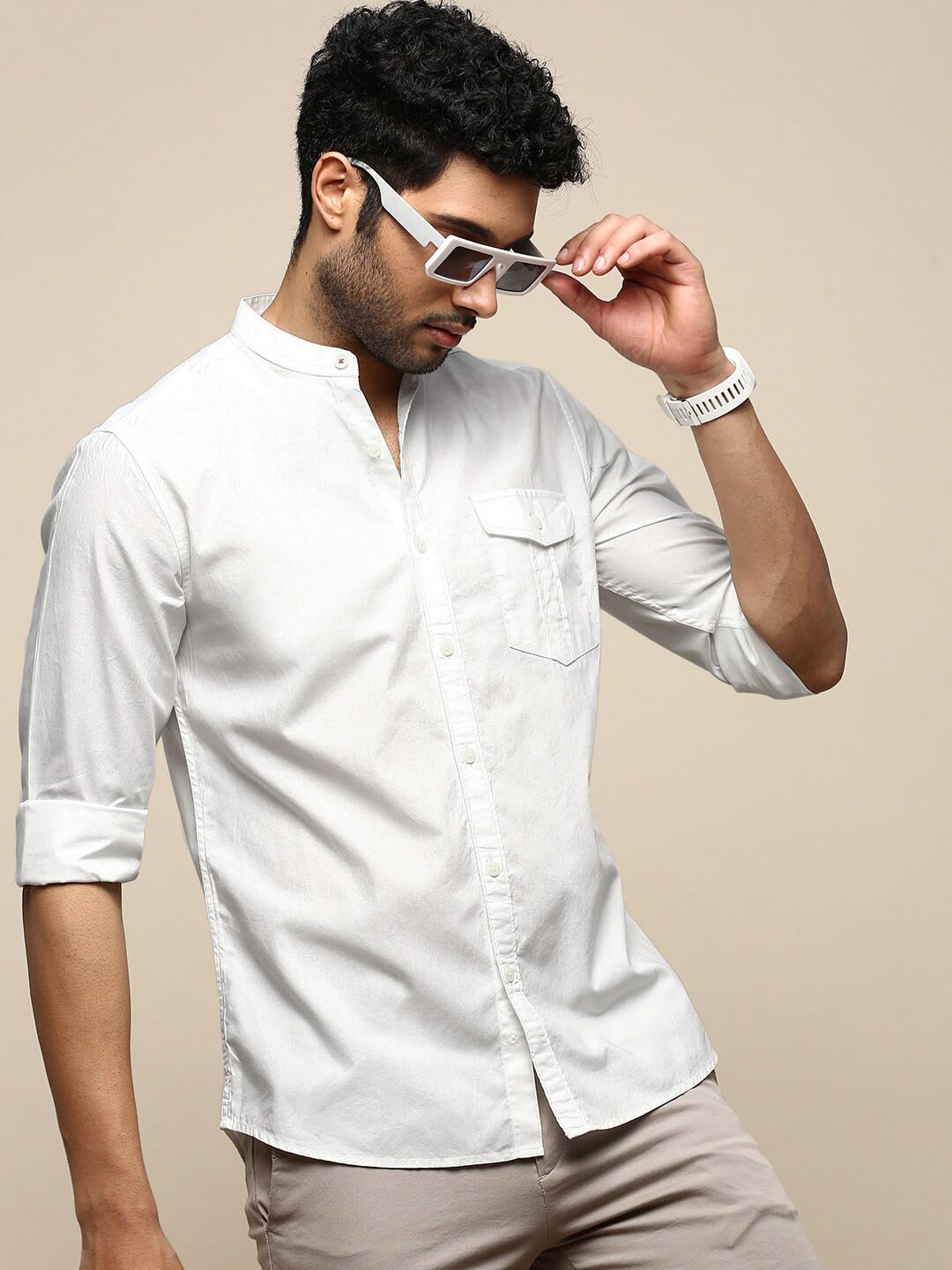 

INVICTUS Sport Slim Fit Cotton Casual Shirt, White
