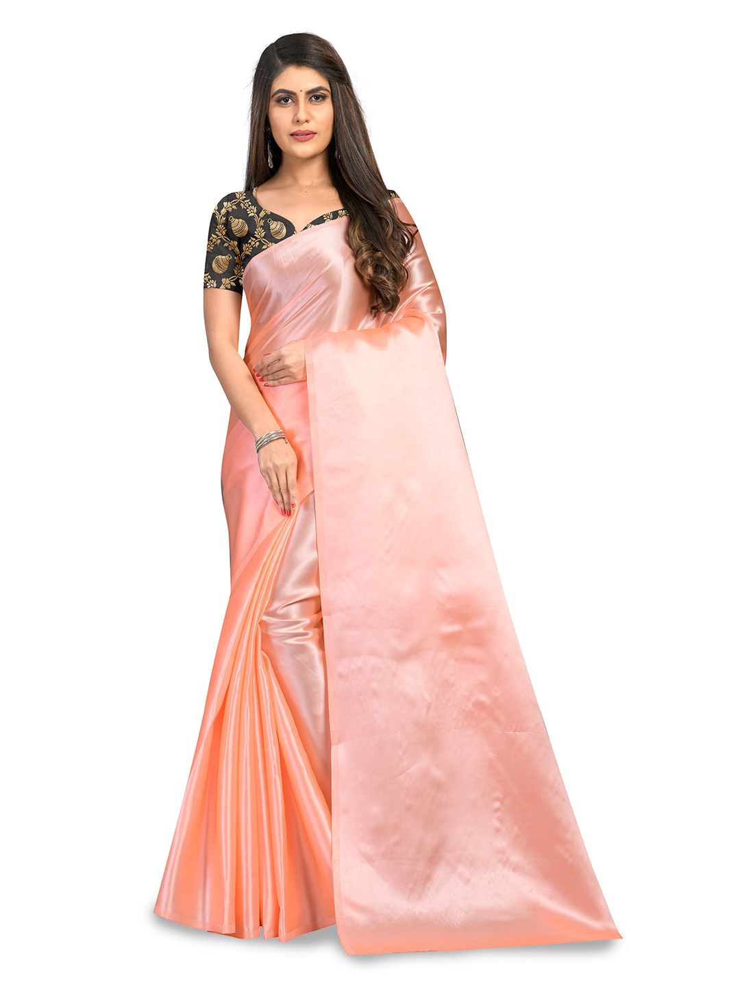 

Rhey Satin Luxurious Elegance Saree, Peach