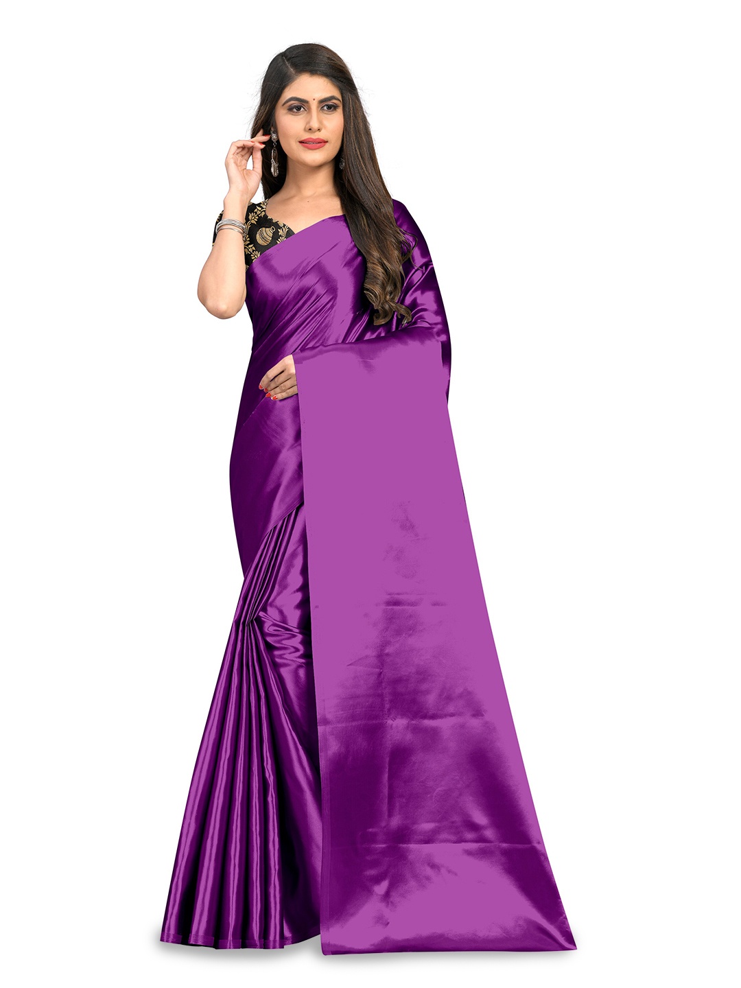 

Rhey Satin Luxurious Elegance Saree, Lavender