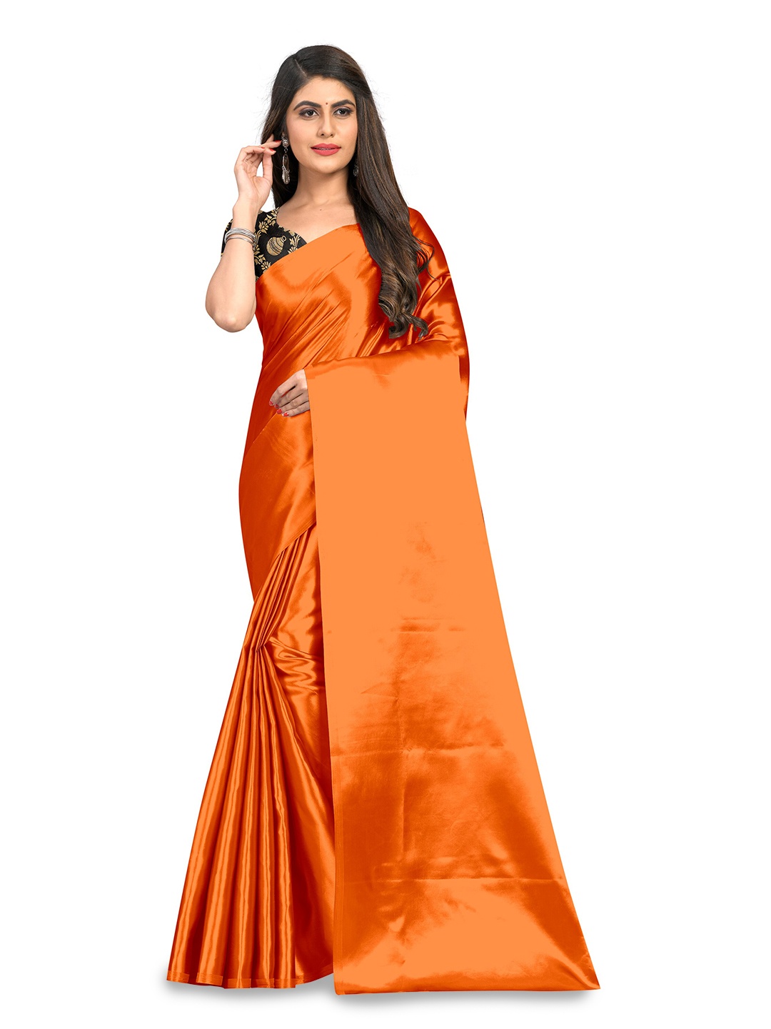 

Rhey Satin Luxurious Elegance Saree, Orange
