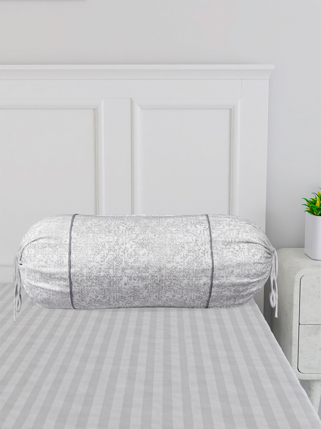 

Kuber Industries Grey & Brown 4 Pieces Printed Cotton Bolster Covers