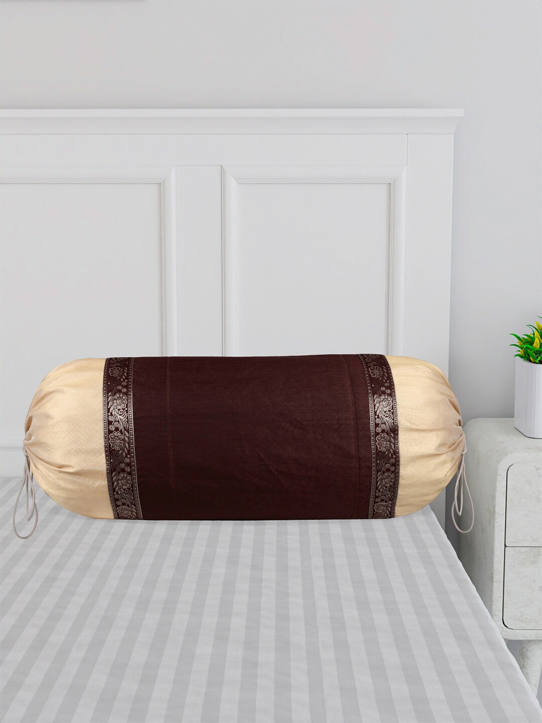 

Kuber Industries Brown 2 Pieces Printed Bolster Covers