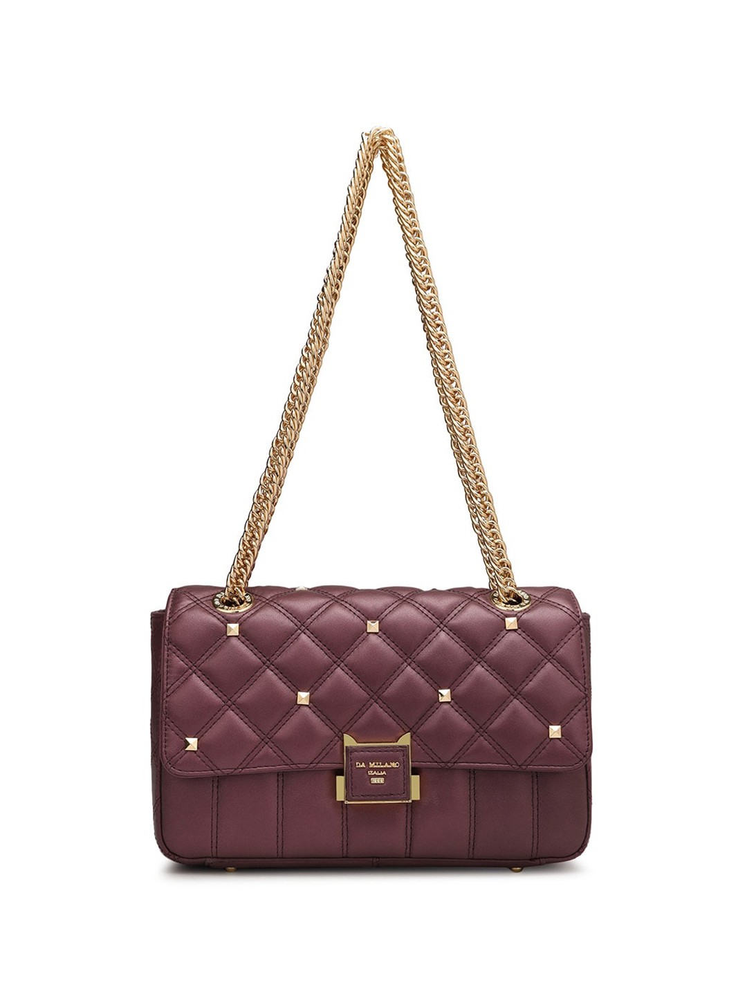 

Da Milano Leather Quilted Shoulder Bag, Purple