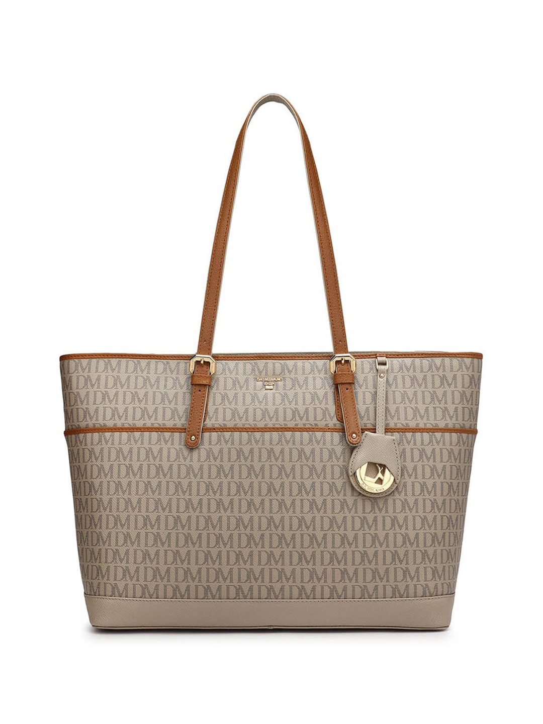

Da Milano Typography Printed Leather Shoulder Straps, White
