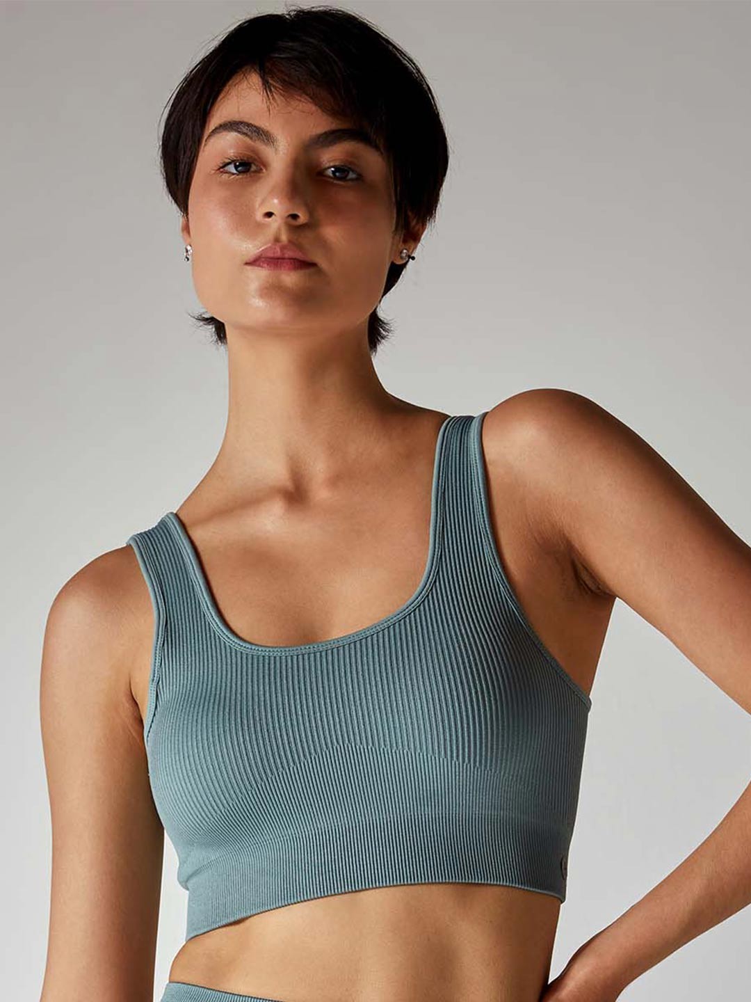 

CAVA Striped Seamless All Day Comfort Rapid-Dry Bra Full Coverage, Blue
