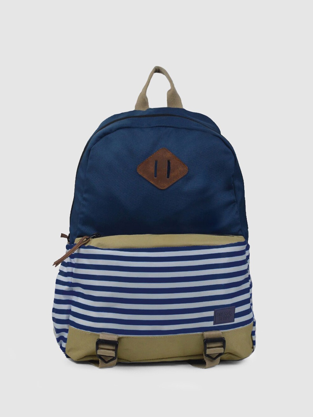 

DressBerry Unisex Blue & White Colourblocked Backpack