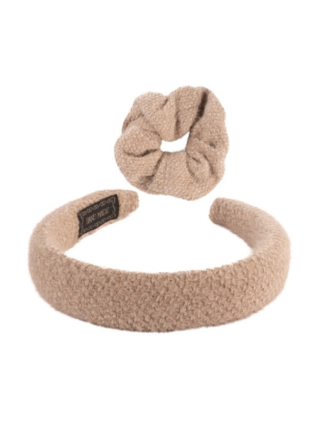 

Lulala Set Of 2 Self Designed Hairband With Scrunchies Hair Accessory Set, Brown