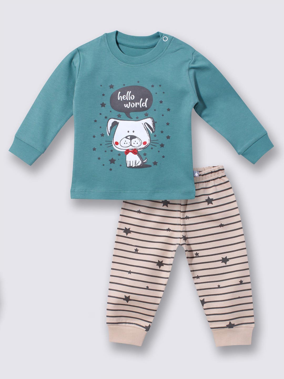 

Moms Love Boys Printed Pure Cotton Clothing Set, Green