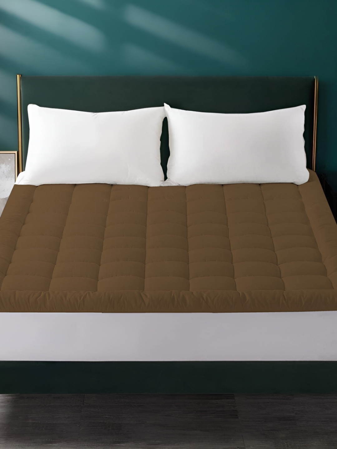 

LINENOVATION Brown Quilted Waterproof Mattress Topper