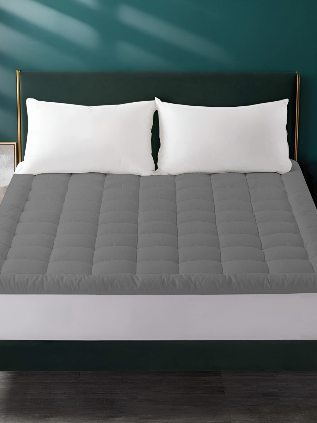 

LINENOVATION Grey Quilted Breathable Mattress Protector