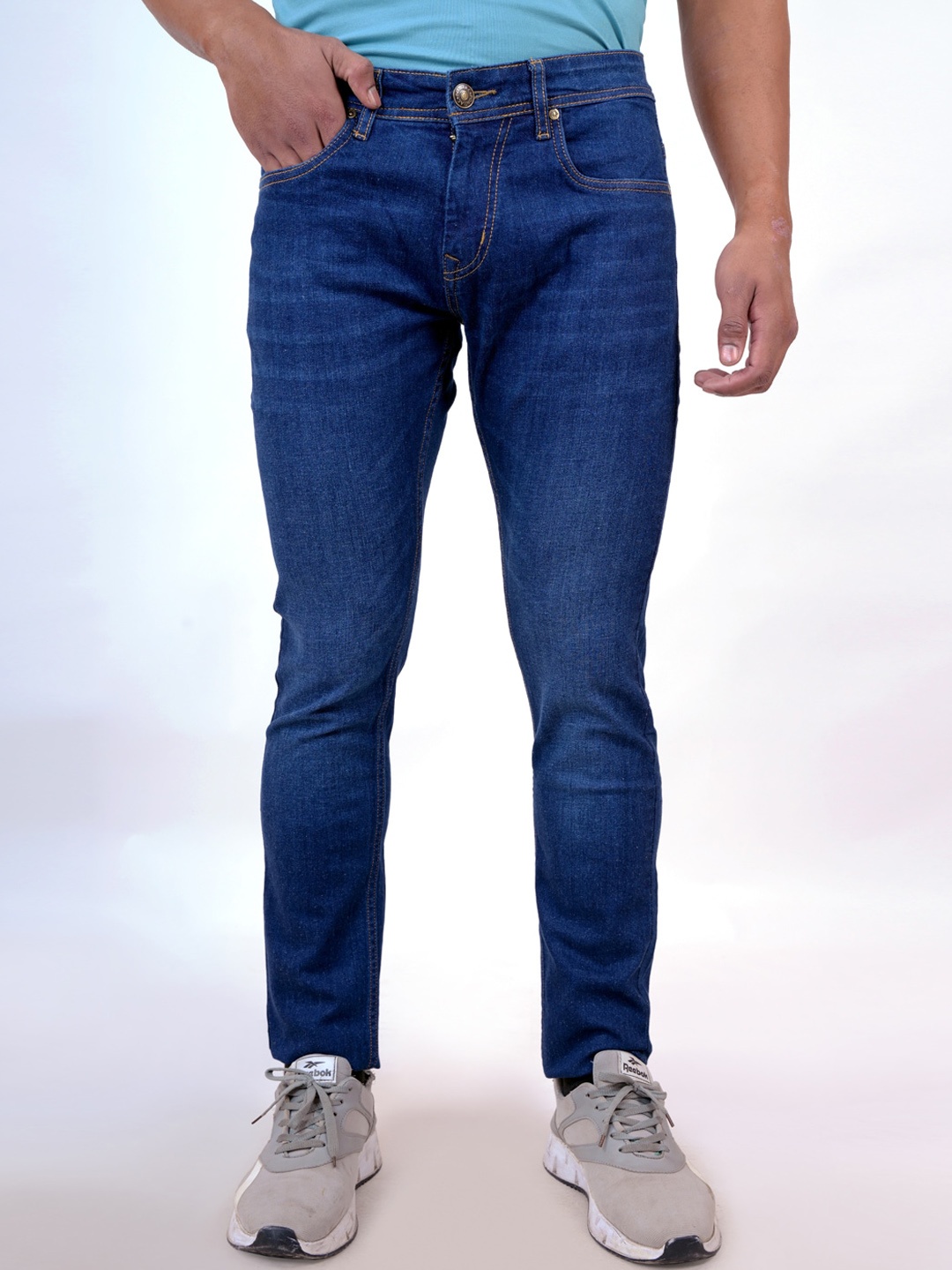 

Pontiac Men Light Fade Clean Look Stretchable Jeans, Blue