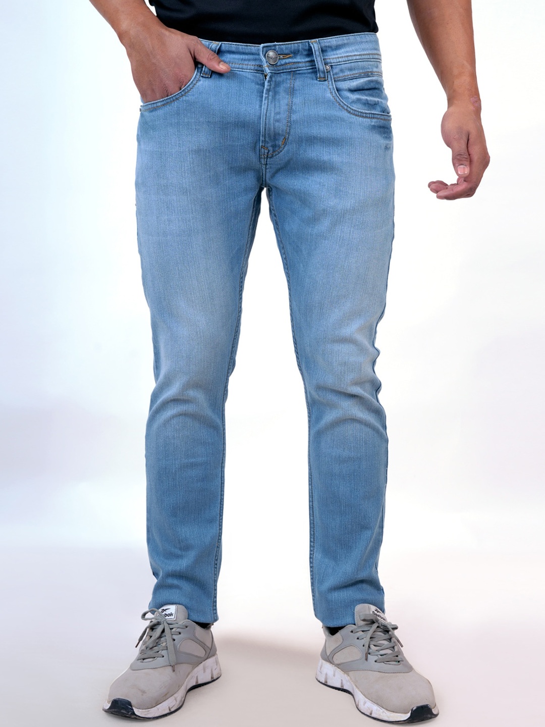 

Pontiac Men Light Fade Clean Look Stretchable Jeans, Blue