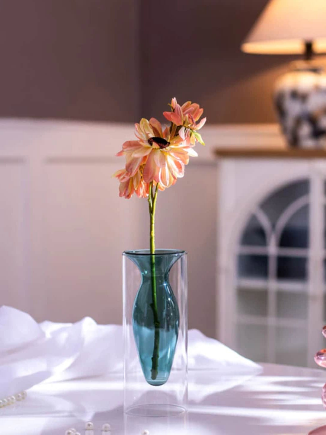 

THEDECORKART Blue Glass Vase