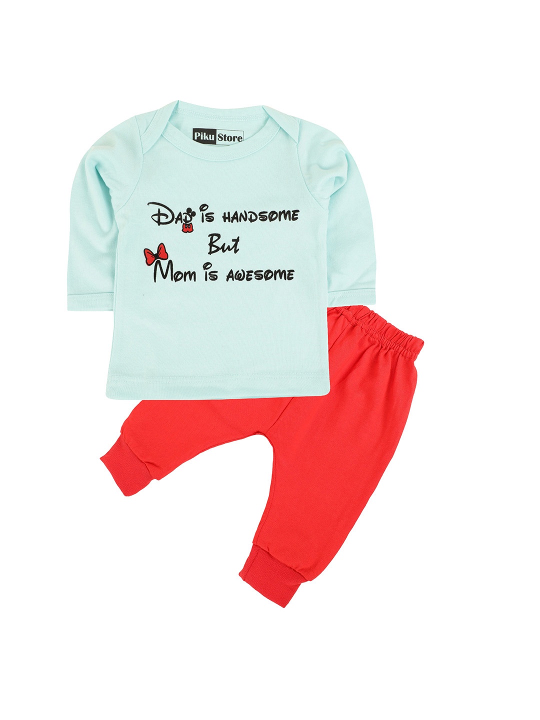 

BAESD Infant Kids Typography Printed T-shirt with Pyjamas, Blue