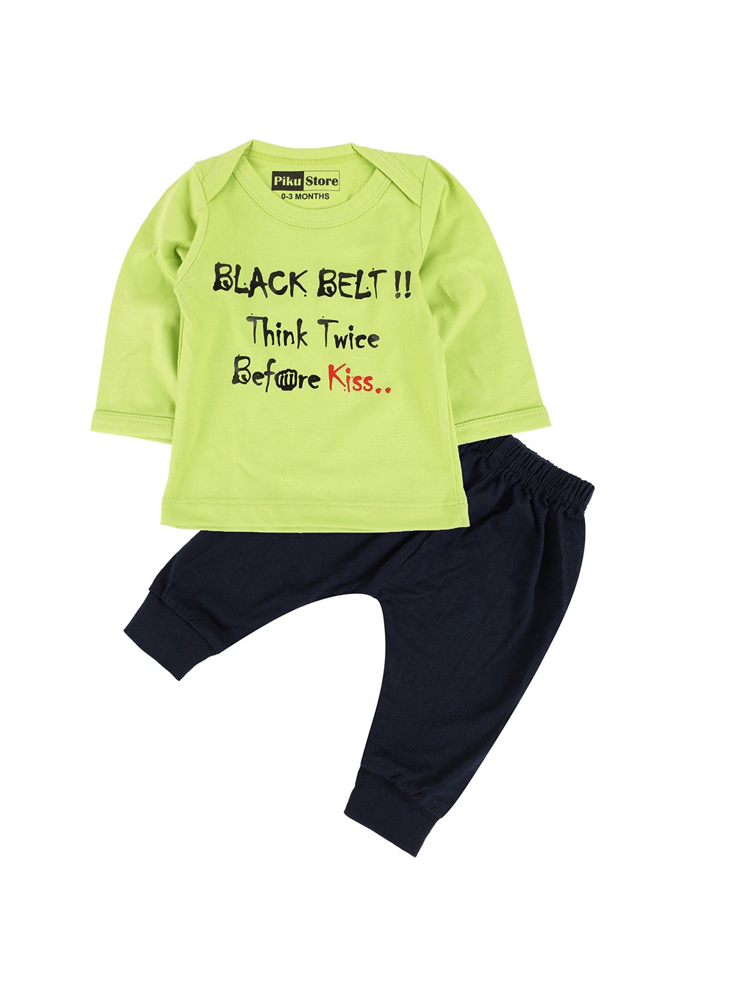

BAESD Infant Kids Typography Printed T-shirt with Pyjamas, Green