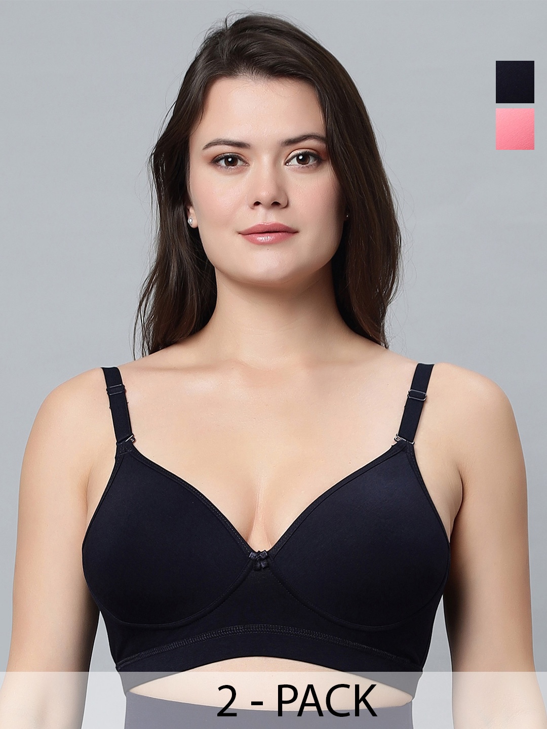 

In Care Pack Of 2 Full Coverage Heavily Padded Cotton Push-Up Bra With All Day Comfort, Blue