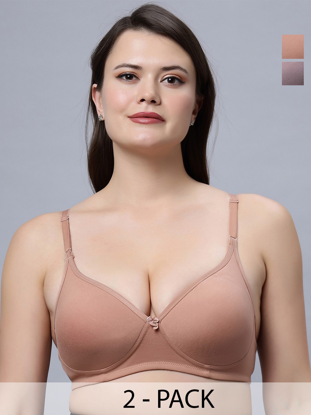 

In Care Pack Of 2 Full Coverage Heavily Padded Cotton Push-Up Bra With All Day Comfort, Purple