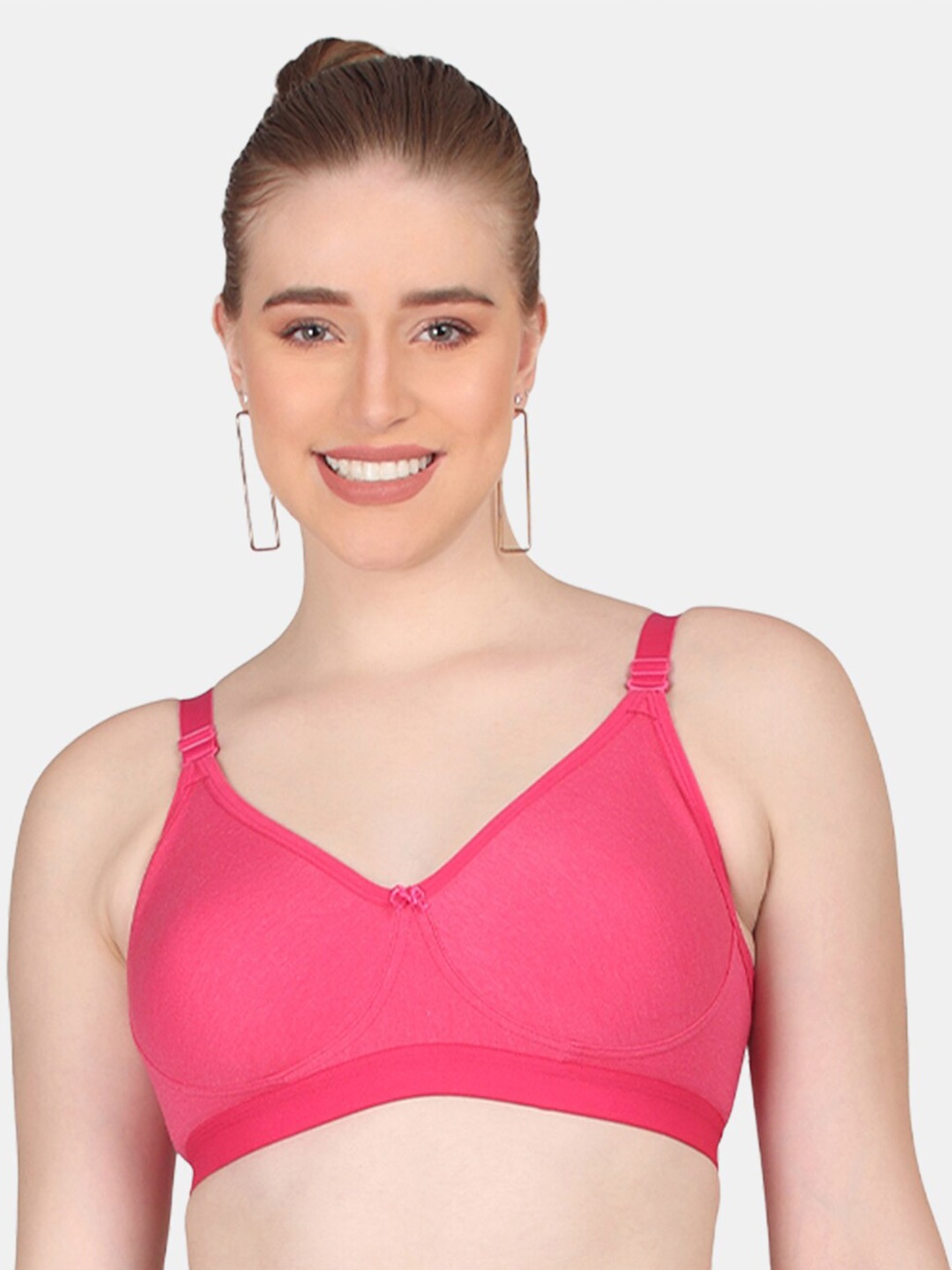 

POOJA RAGENEE All Day Comfort Cotton Bra Full Coverage, Magenta