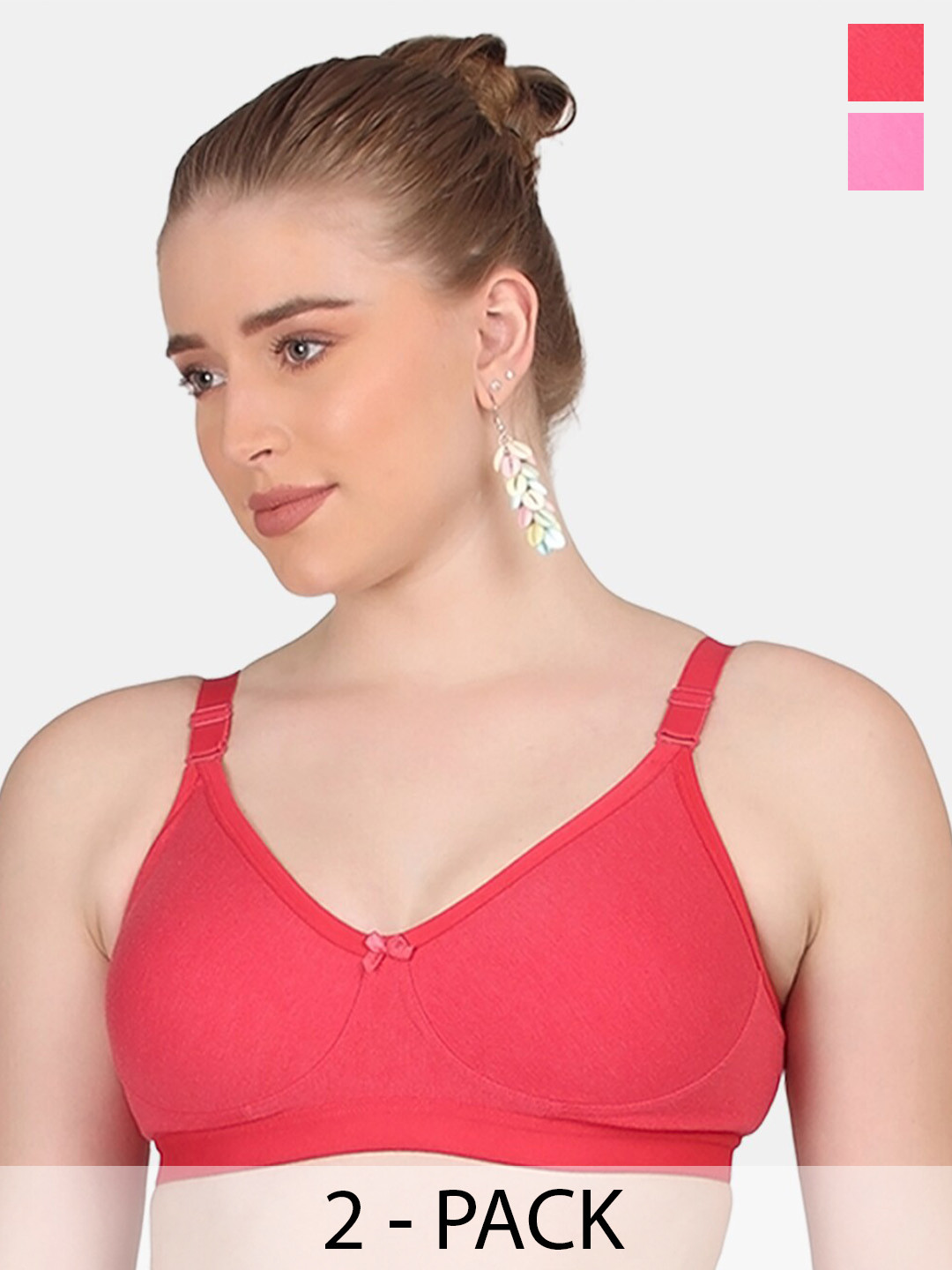 

POOJA RAGENEE Pack Of 2 All Day Comfort Bra Full Coverage, Pink