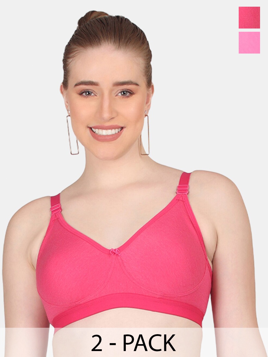 

POOJA RAGENEE Pack Of 2 All Day Comfort Bra Full Coverage, Pink