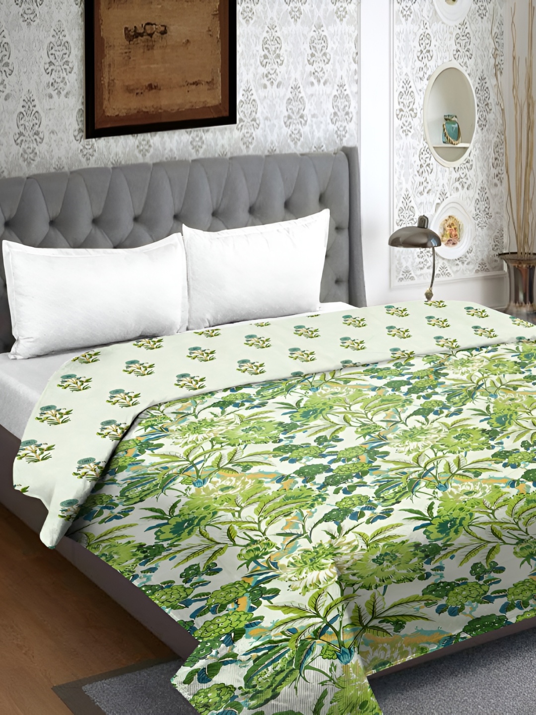 

RRC Green & Cream Floral Microfiber Mild Winter Double Bed Comforter