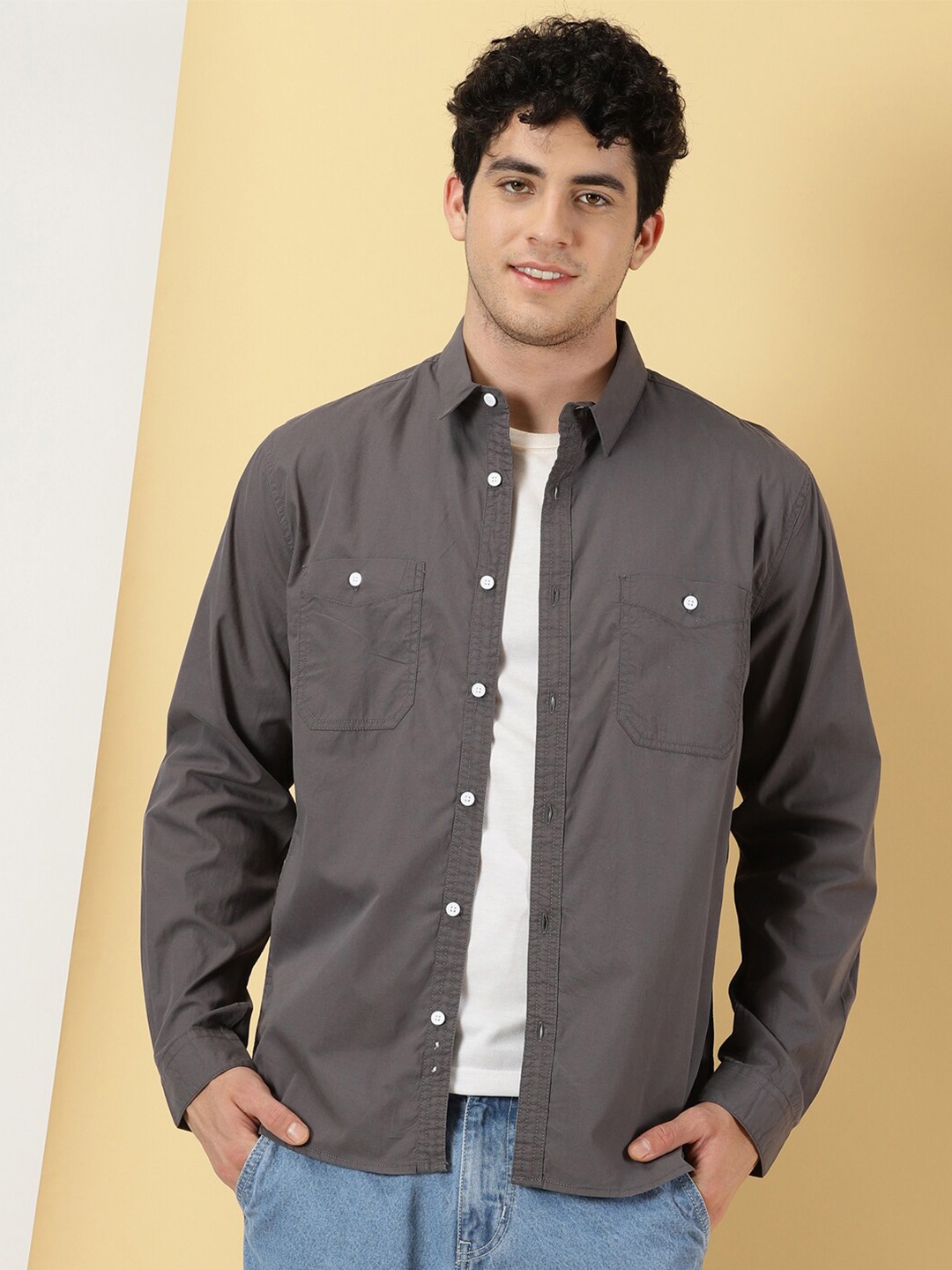 

Thomas Scott Smart Pure Cotton Casual Shirt, Grey