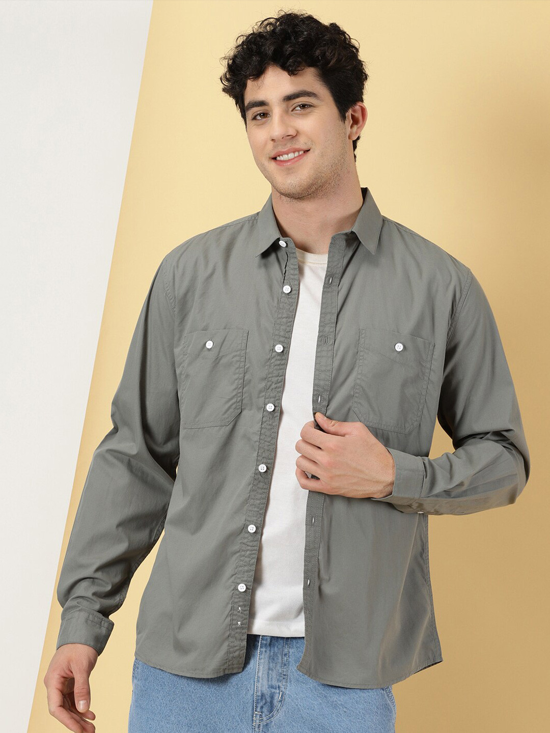 

Thomas Scott Smart Pure Cotton Casual Shirt, Grey