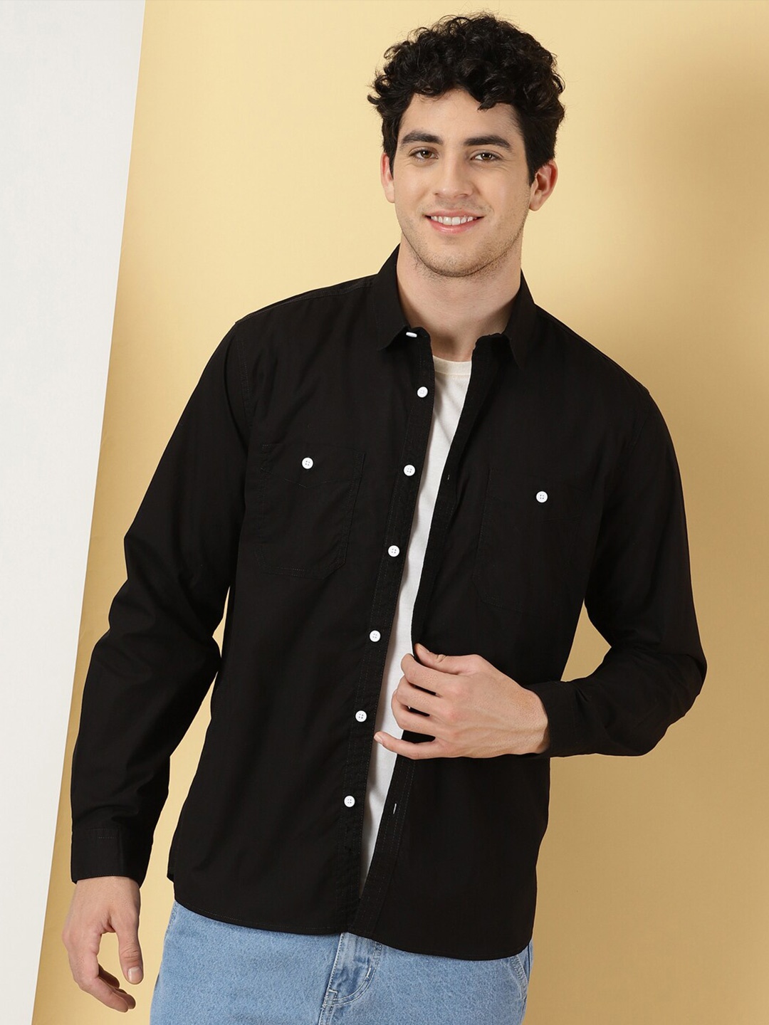 

Thomas Scott Smart Pure Cotton Casual Shirt, Black