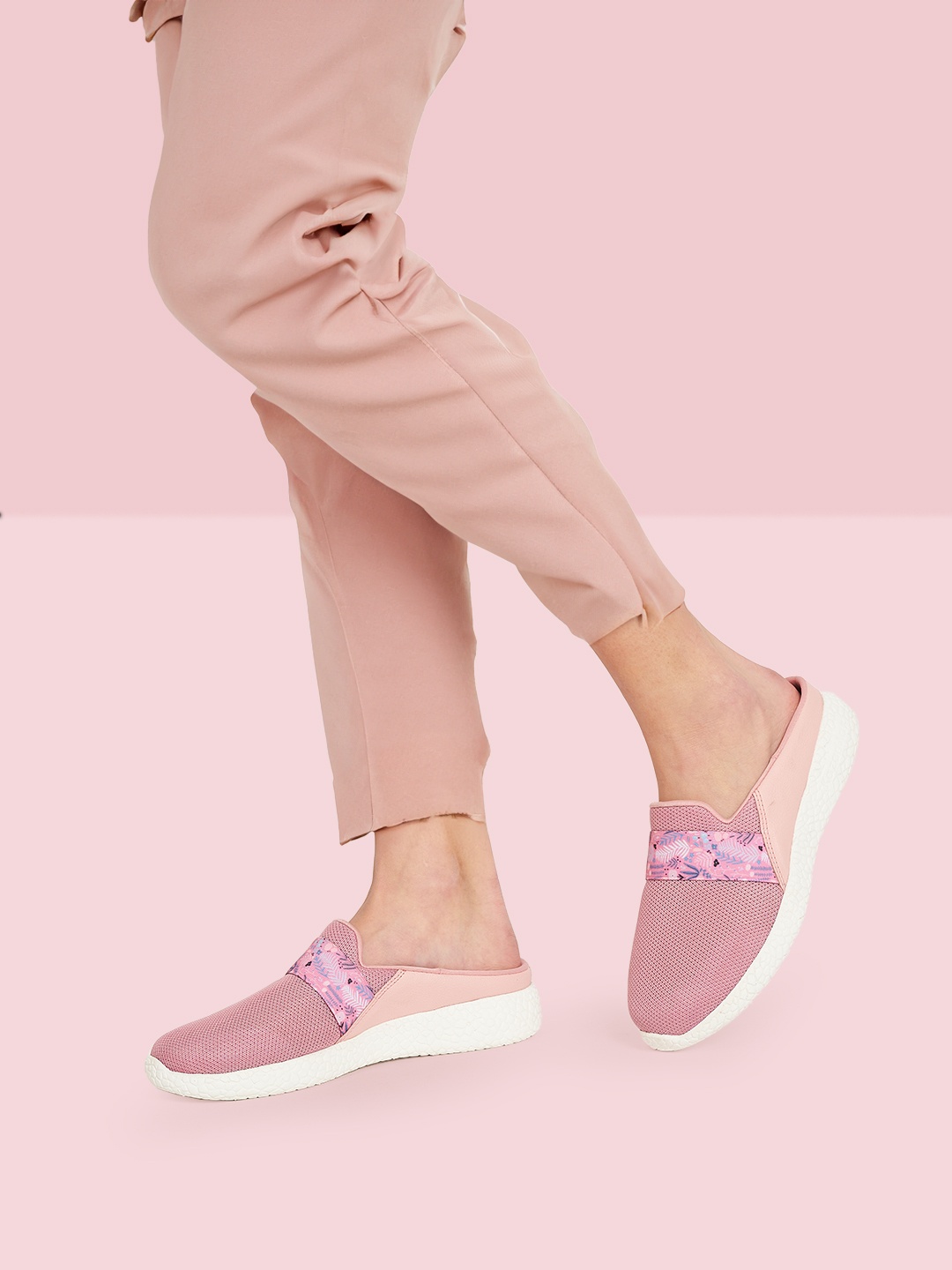 

KazarMax Women Printed Mule Sneakers, Pink