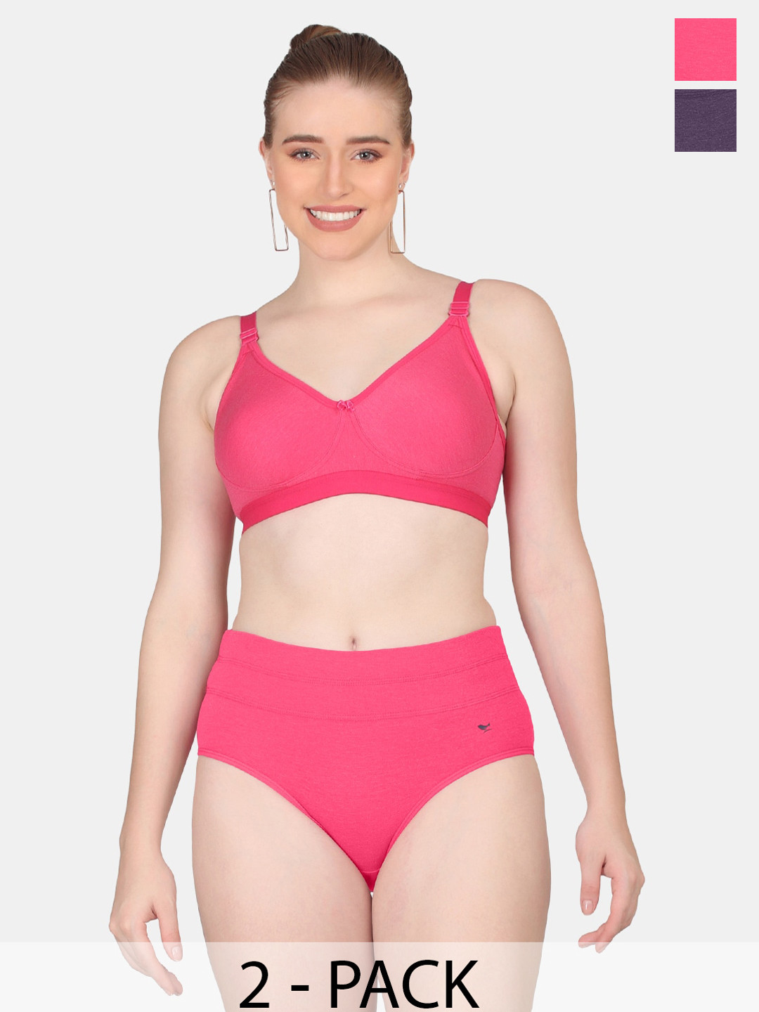 

POOJA RAGENEE Pack Of 2 Cotton Lingerie Set, Blue