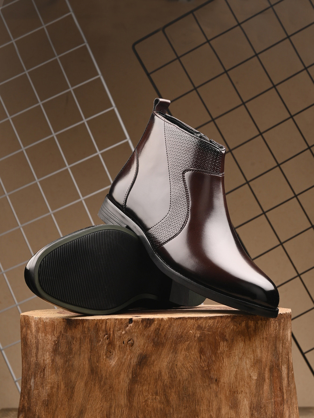 

The Roadster Lifestyle Co. Men Brown Textured Regular Boots