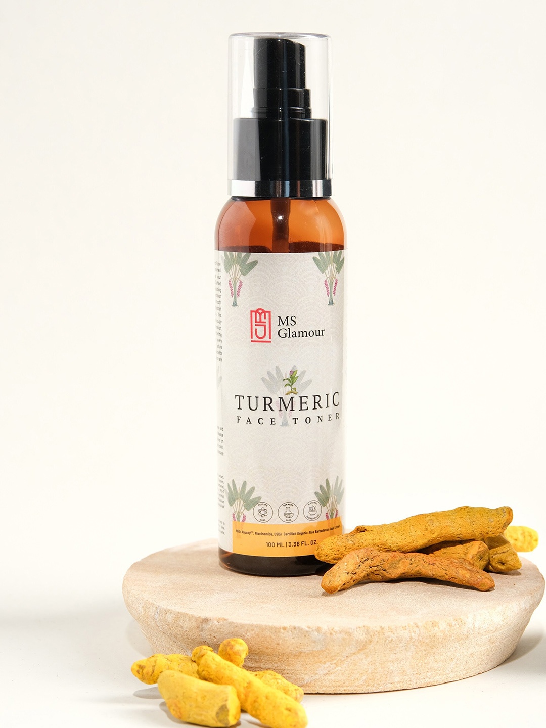 

MS Glamour Anti-Acne Turmeric Face Toner For Glowing Skin - 100ml, Brown